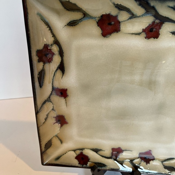 Mikasa Gourmet Basics Large Square Plate in Desert Bloom pattern. - Picture 7 of 11